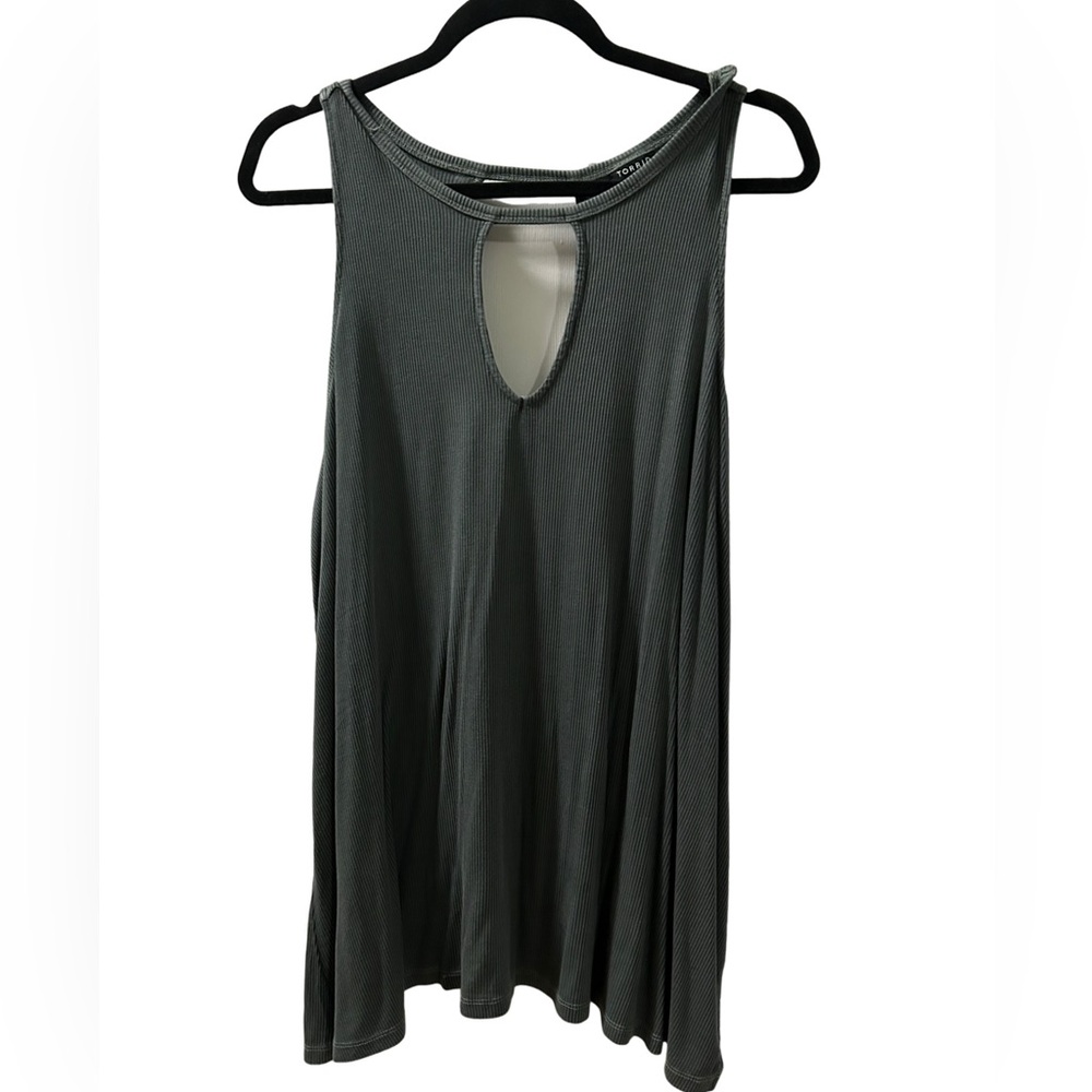Torrid Keyhole Tank Top in Super Soft Knits - Olive Green, Size 2X